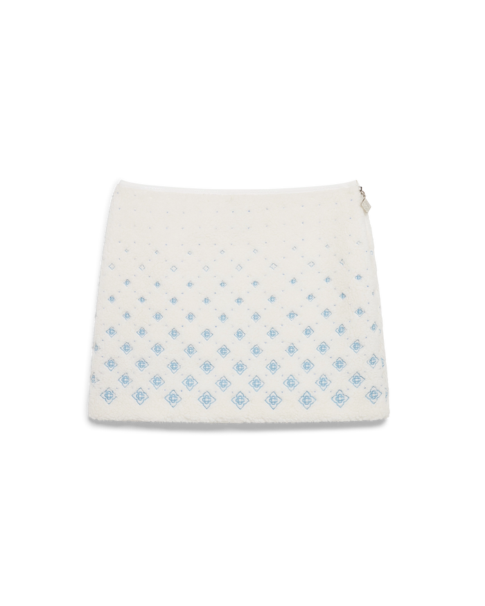 Mini-jupe en polaire brodée avec monogramme dégradé