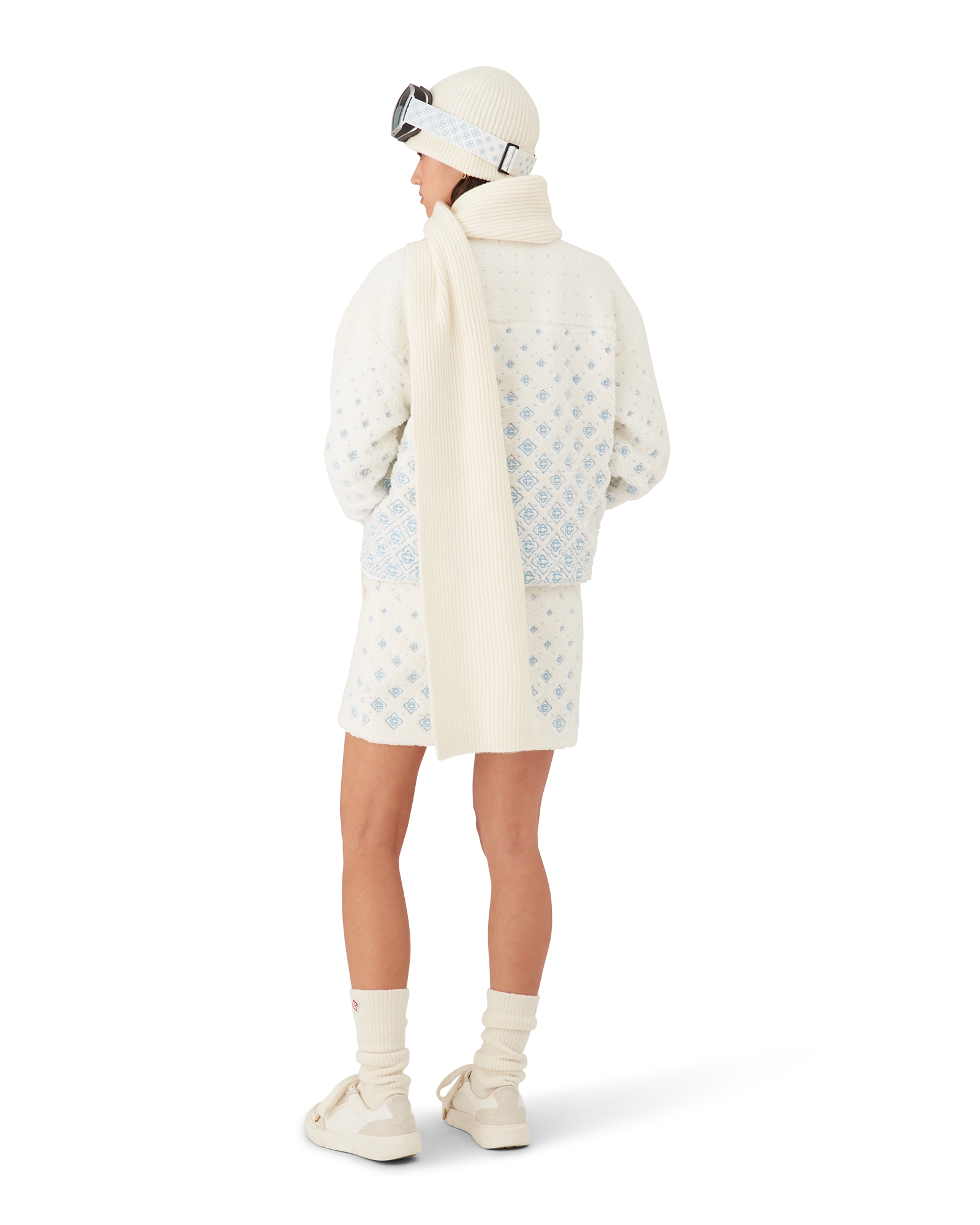 Embroidered Gradient Monogram Fleece Mini Skirt