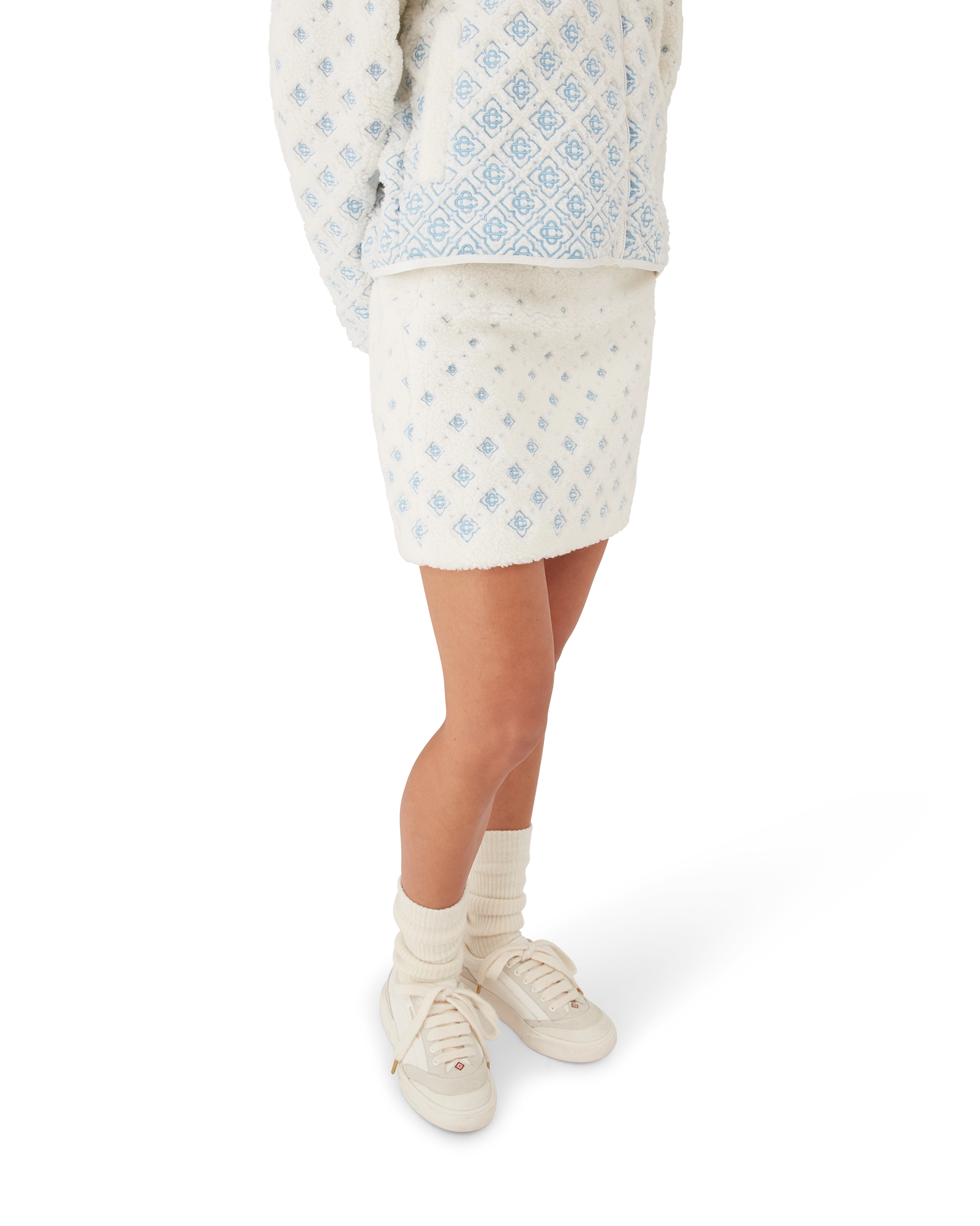 Embroidered Gradient Monogram Fleece Mini Skirt