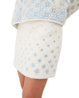 Mini-jupe en polaire brodée avec monogramme dégradé