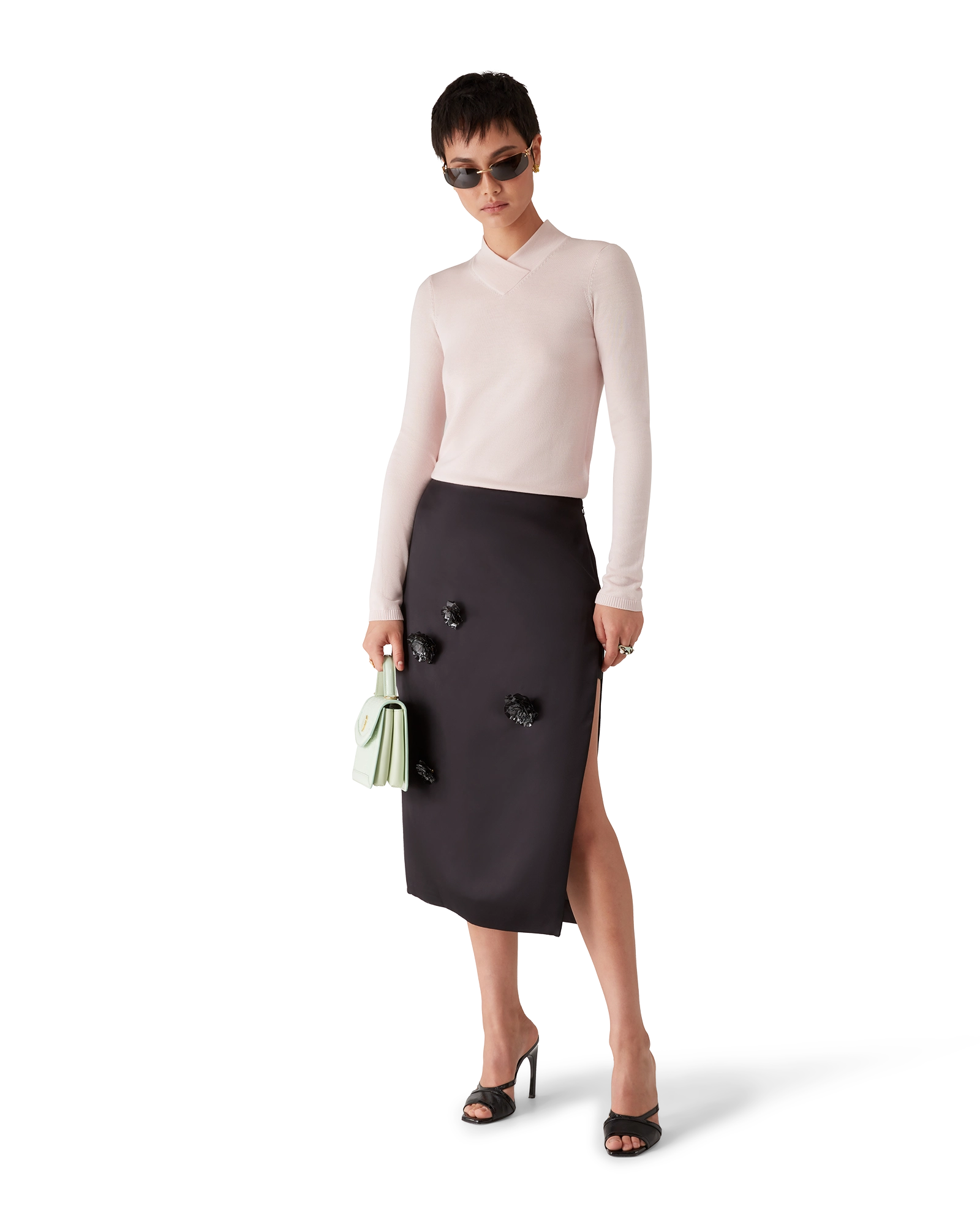 Duchesse Satin Midi Skirt