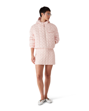 Nylon Quilted Mini Skirt