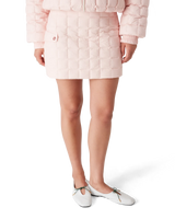 Nylon Quilted Mini Skirt