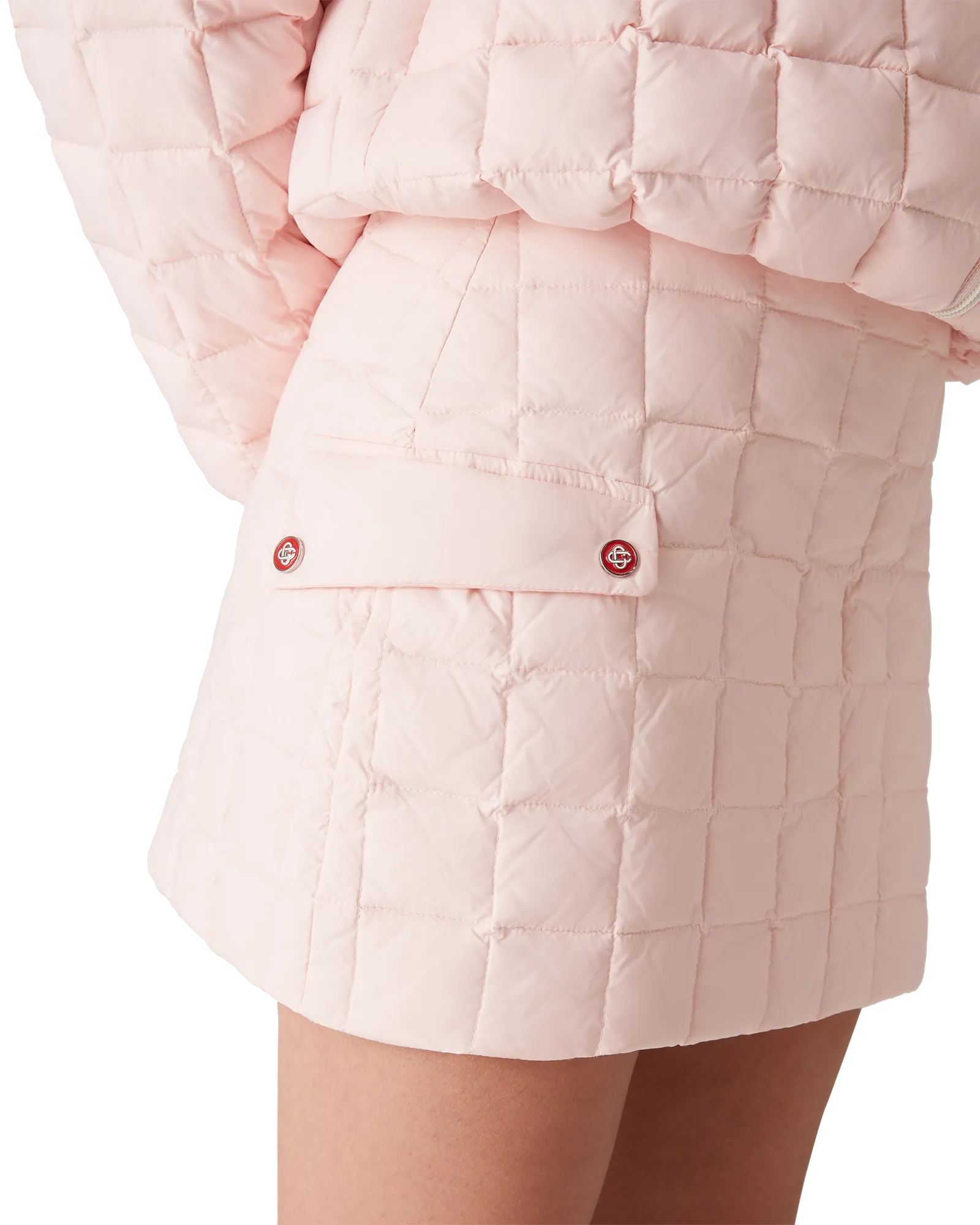 Nylon Quilted Mini Skirt