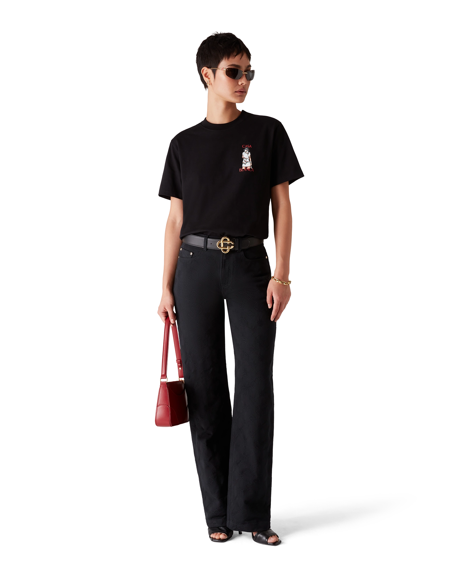 Denim Monogram Straight Leg Jeans