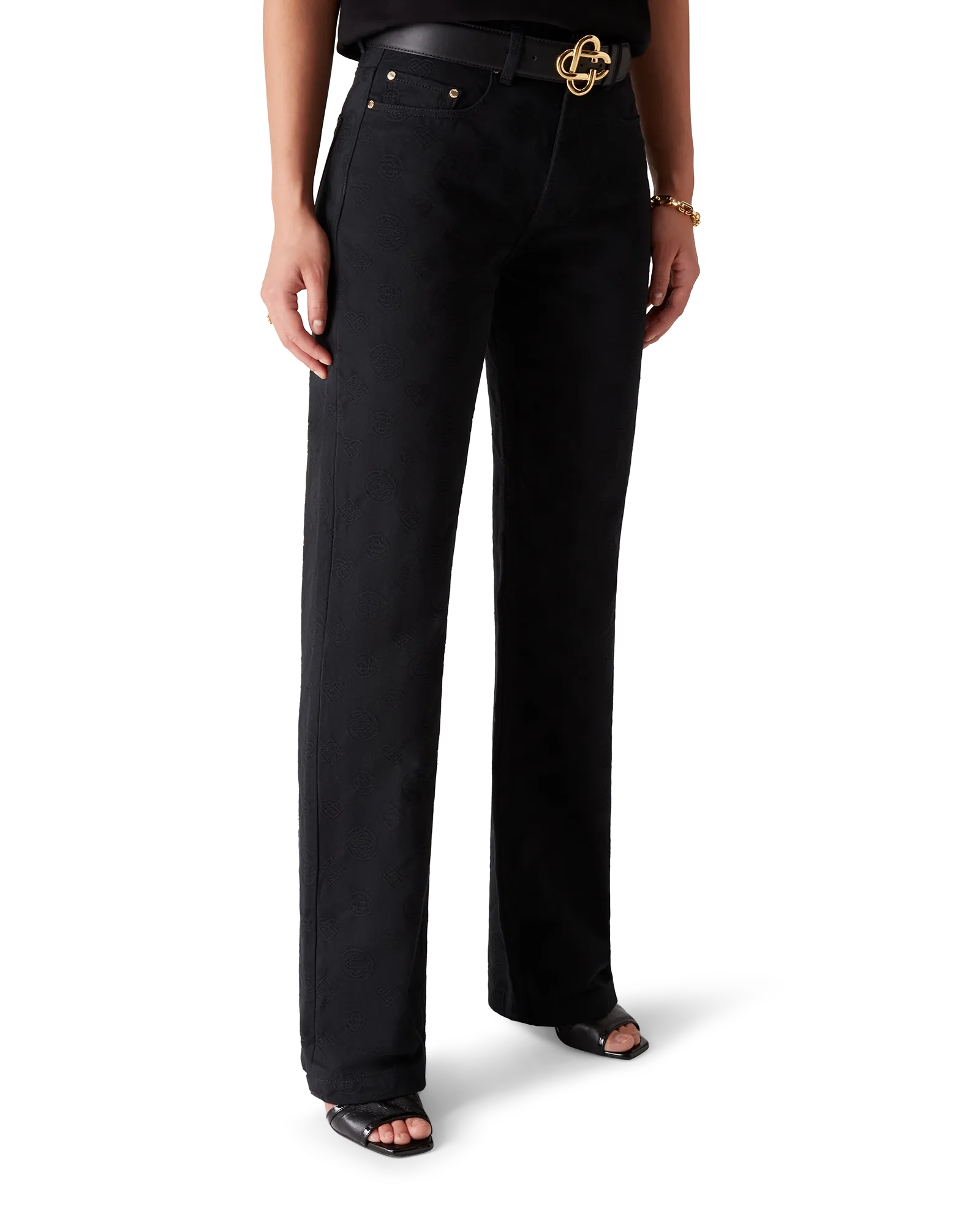 Denim Monogram Straight Leg Jeans