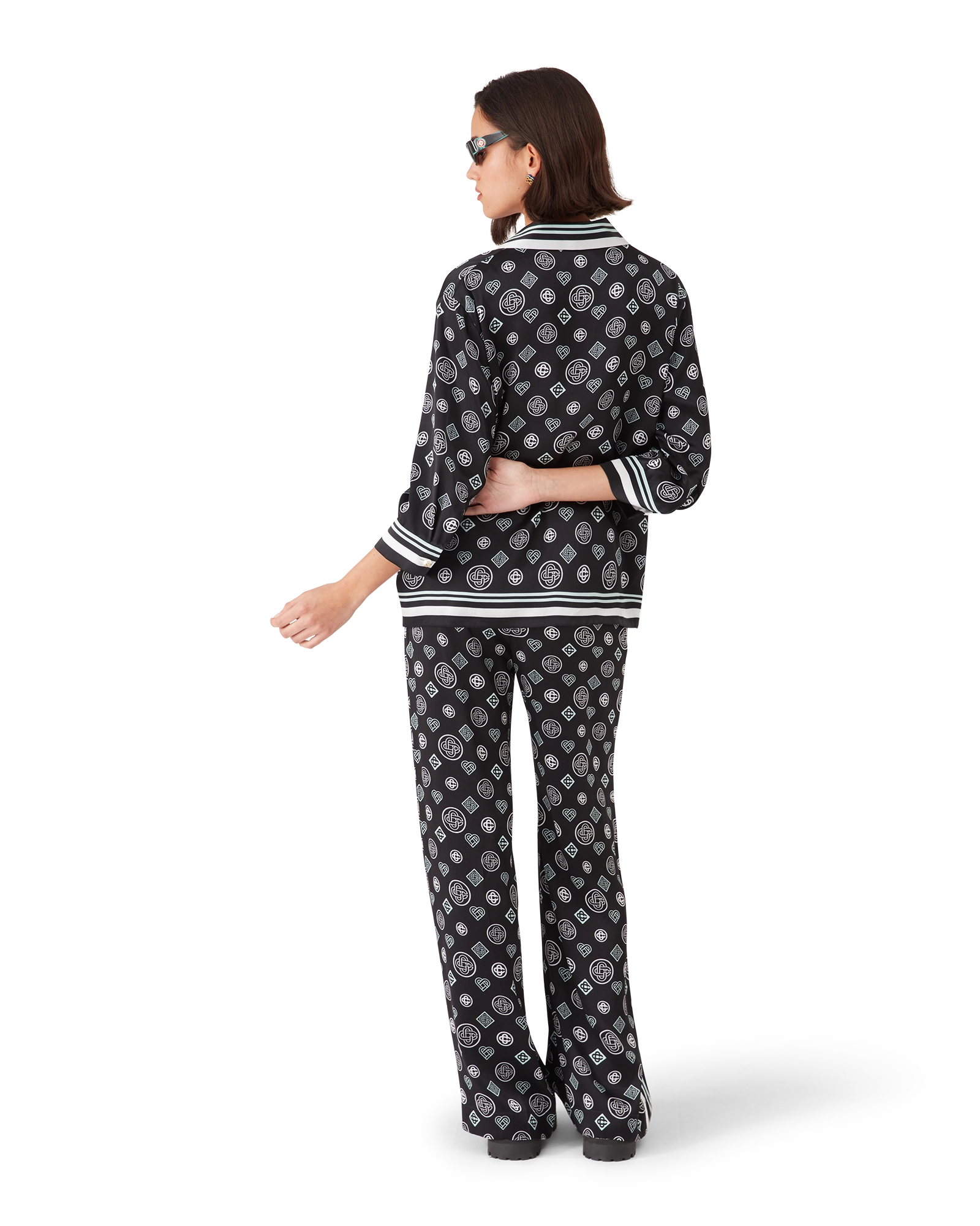 Monogram Pyjama Silk Satin Trousers
