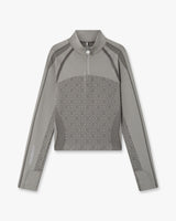 Light Grey Seamless Monogram Long Sleeve Top
