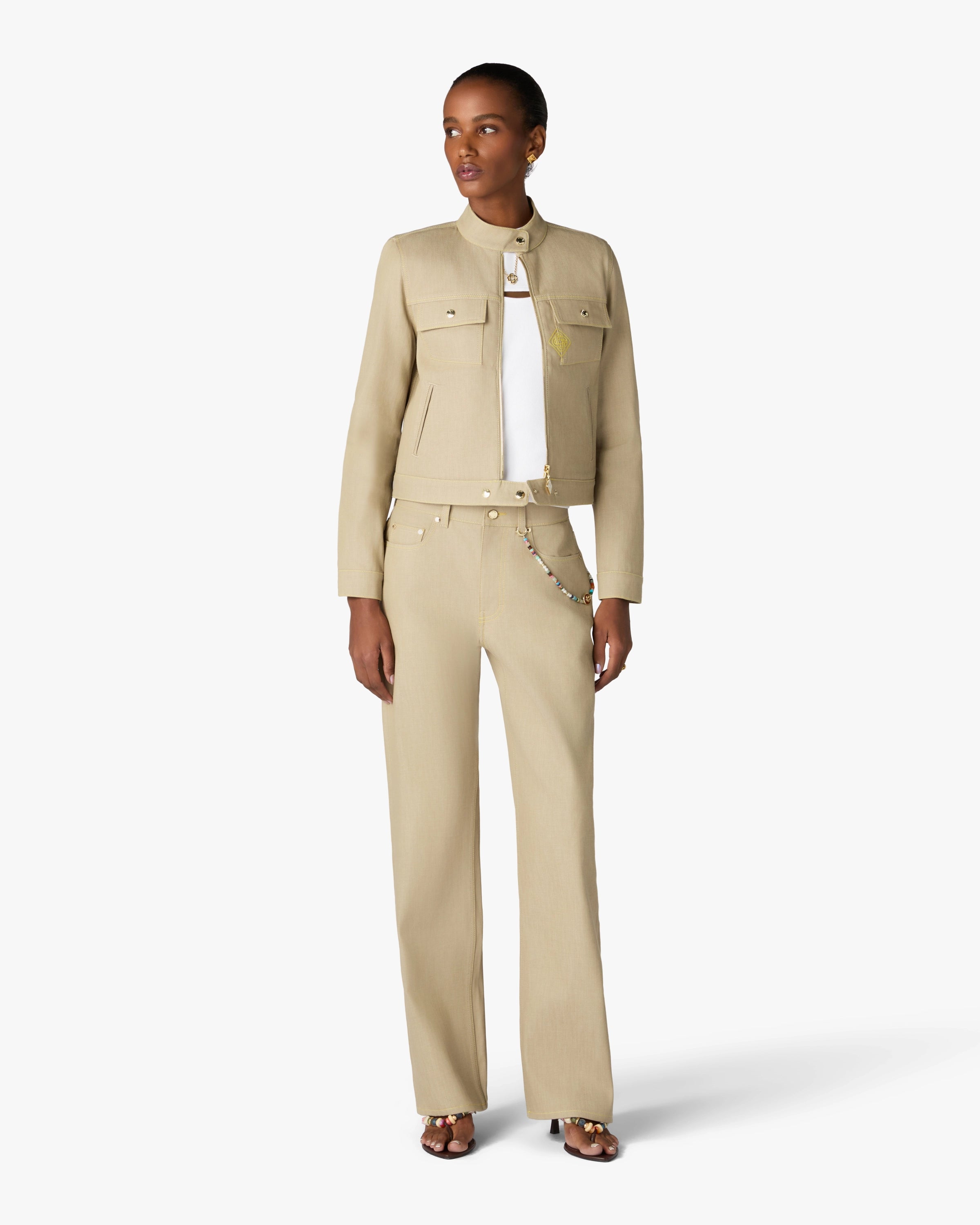 Beige Desert Canvas Denim Jeans