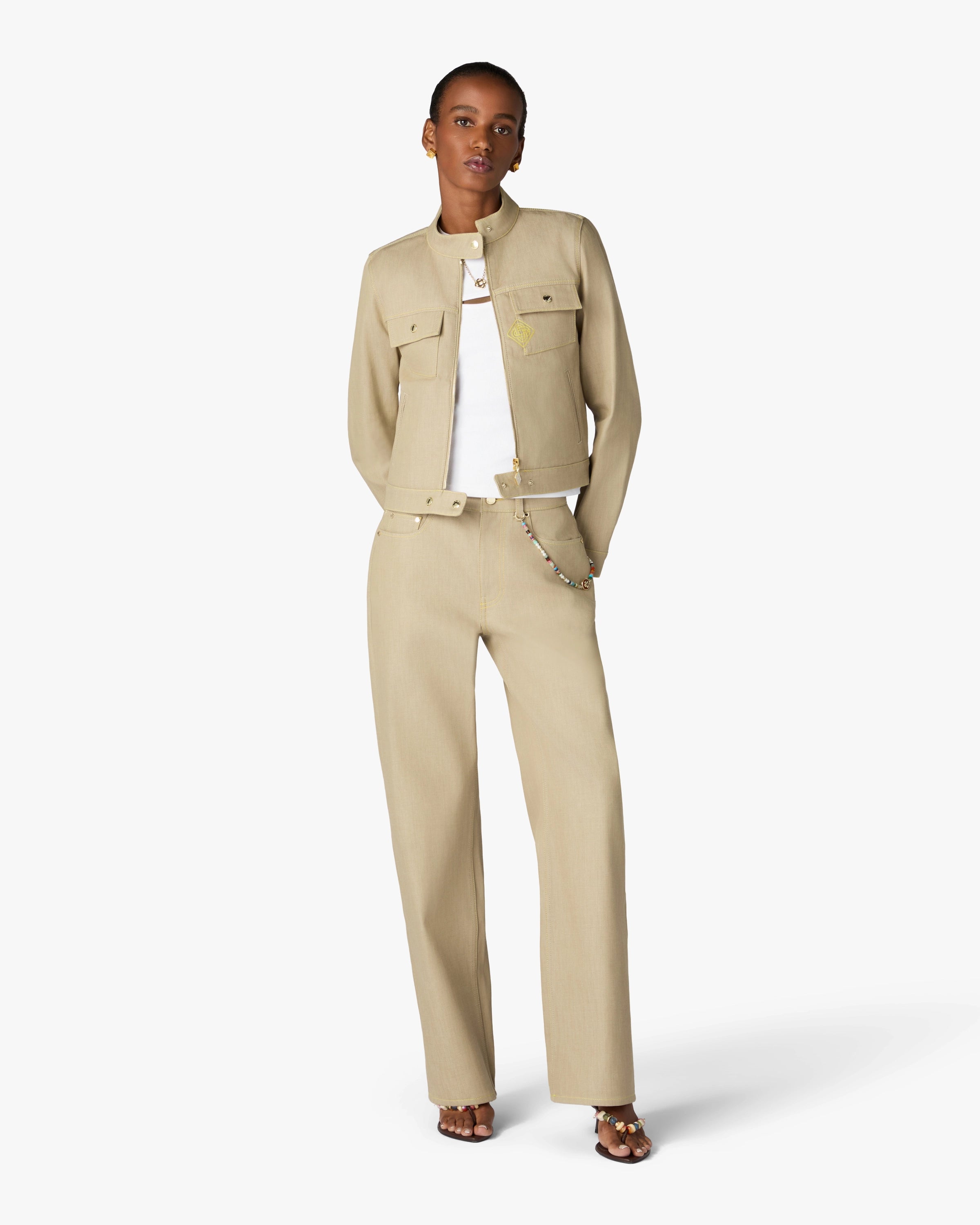 Beige Desert Canvas Denim Jacket