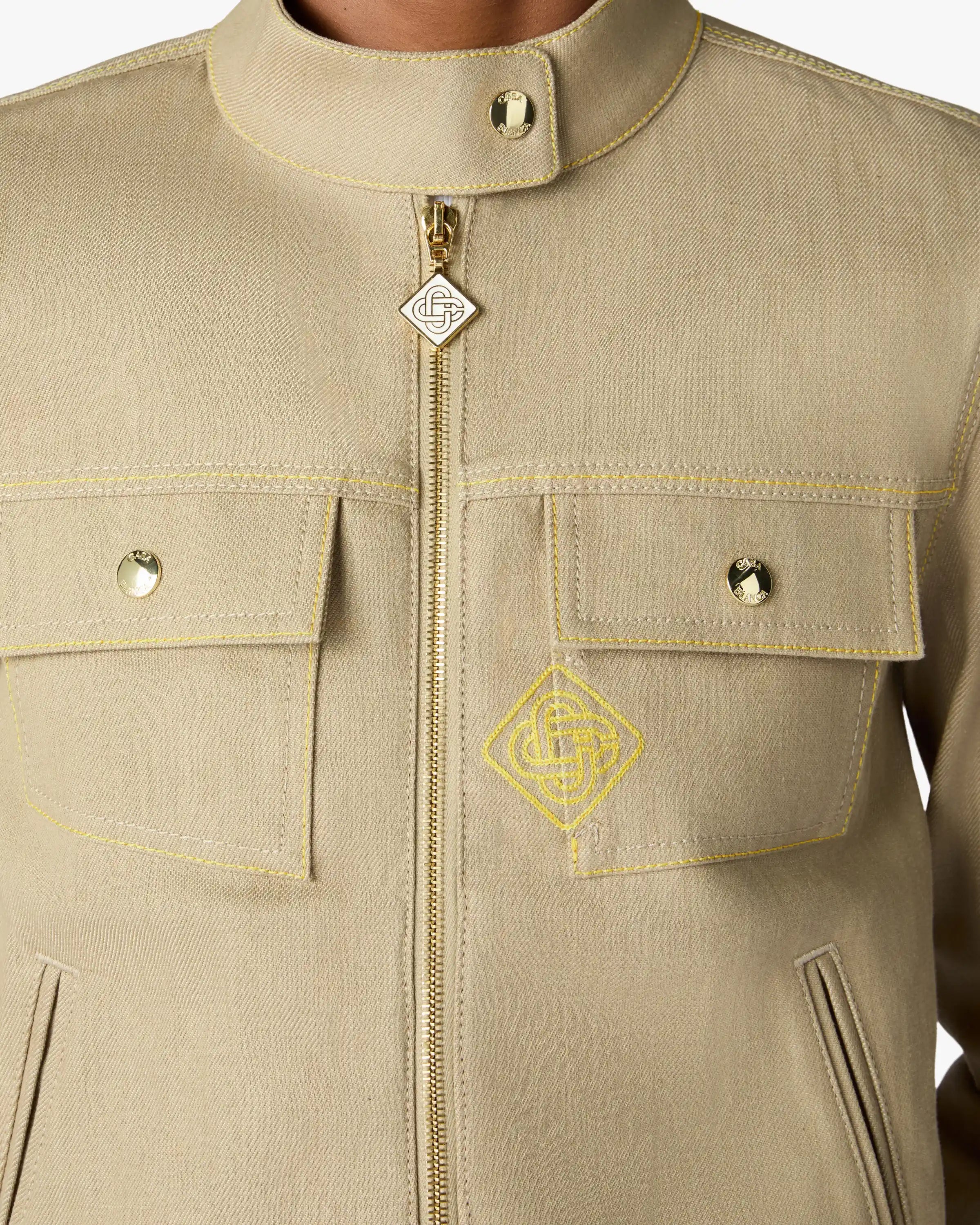 Beige Desert Canvas Denim Jacket