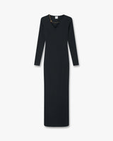 Black Ribbed Jewellery Maxi Dress