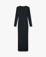 Black Ribbed Jewellery Maxi Dress