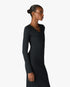 Black Ribbed Jewellery Maxi Dress
