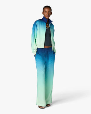 Blue & Green Gradient Monogram Jacquard Track Jacket