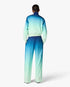 Blue & Green Gradient Monogram Jacquard Track Jacket