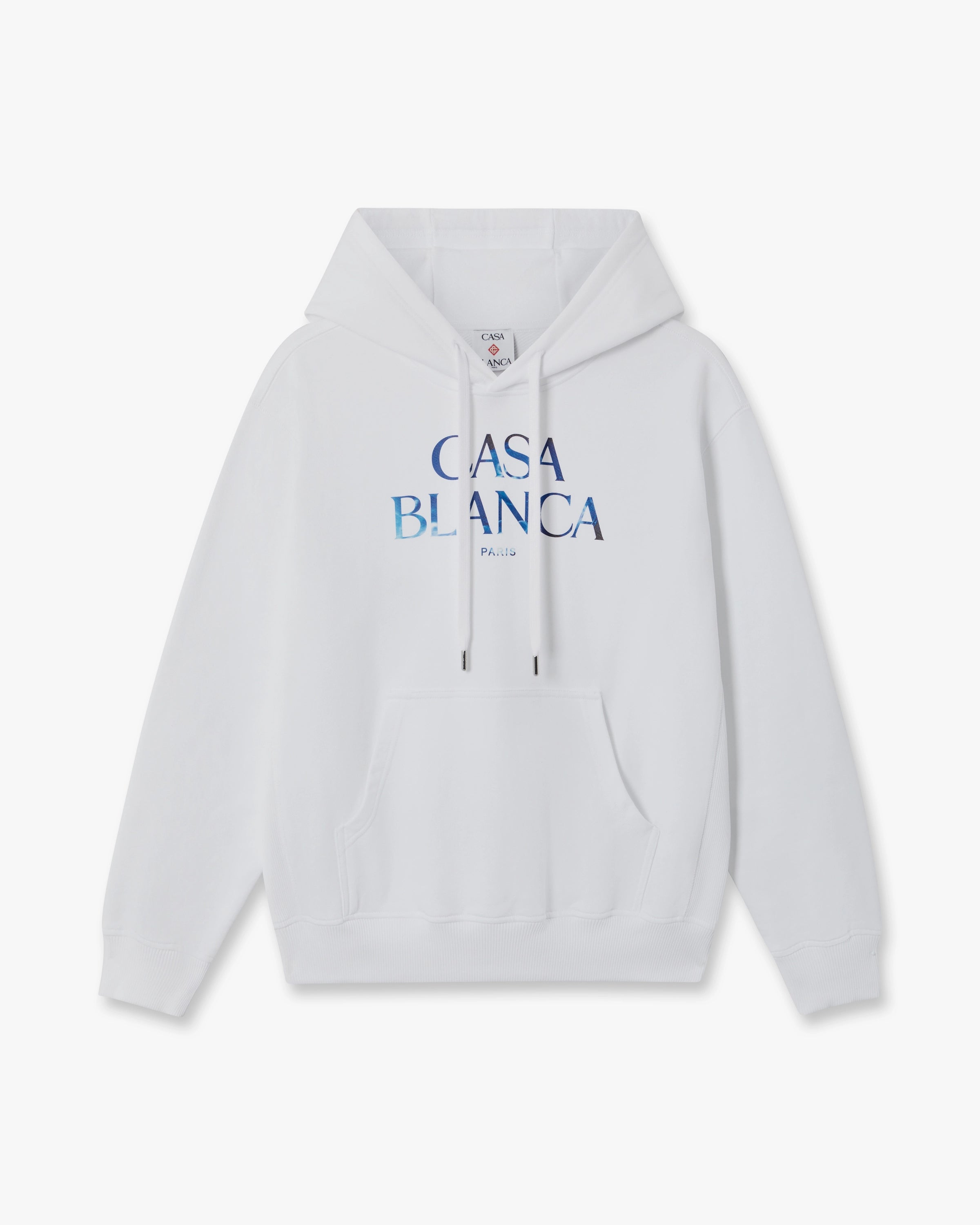 White Meduse Stacked Logo Hooded Sweatshirt