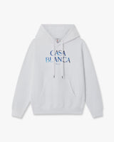 White Meduse Stacked Logo Hooded Sweatshirt