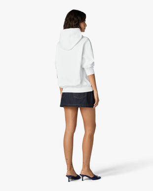 White Meduse Stacked Logo Hooded Sweatshirt