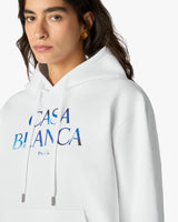 White Meduse Stacked Logo Hooded Sweatshirt