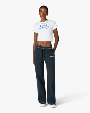 Navy Low-Rise Punto Joggers with Contrast Piping
