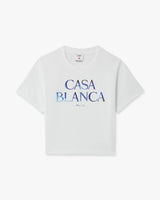 White Meduse Stacked Logo Cropped Baby T-Shirt