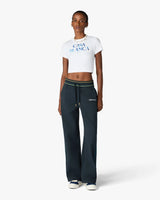 White Meduse Stacked Logo Cropped Baby T-Shirt