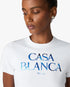 White Meduse Stacked Logo Cropped Baby T-Shirt