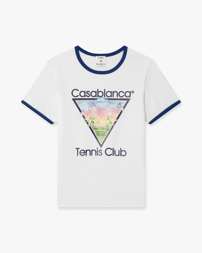 T-shirt court à manches courtes blanc Tennis Club Icon Ringer