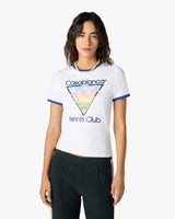 T-shirt court à manches courtes blanc Tennis Club Icon Ringer