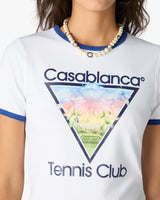 T-shirt court à manches courtes blanc Tennis Club Icon Ringer