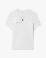 T-shirt à manches courtes blanc côtelé Jewellery