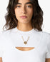 T-shirt à manches courtes blanc côtelé Jewellery