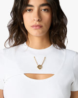 T-shirt à manches courtes blanc côtelé Jewellery