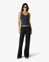 Navy Colourblock Ribbed Tank Top