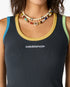 Navy Colourblock Ribbed Tank Top