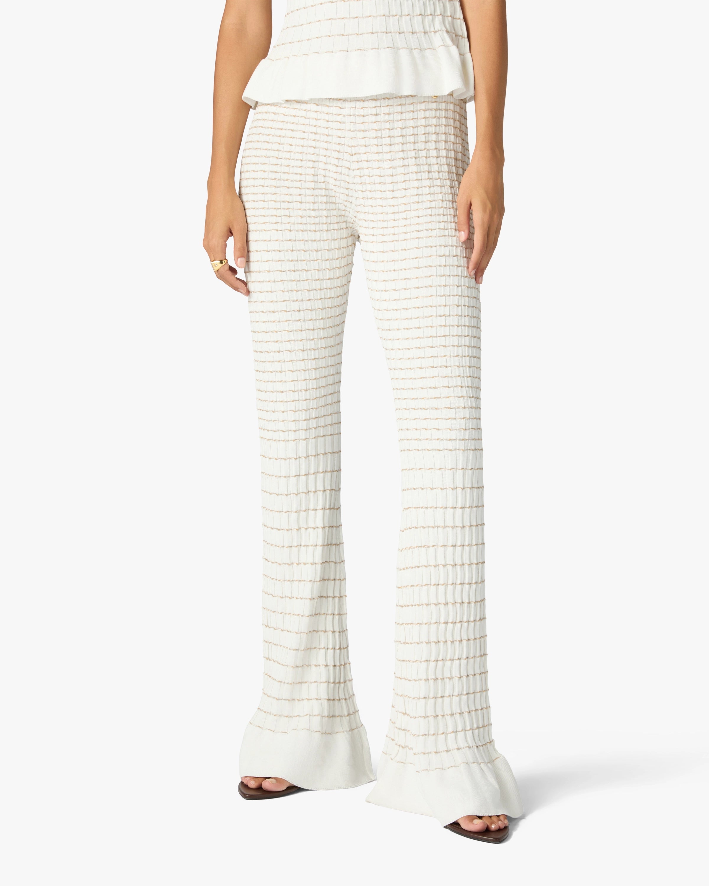 Pantalon blanc Pleated Mosaic