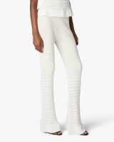 White Pleated Mosaic Pants