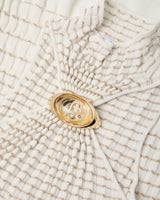 Haut blanc Pleated Mosaic