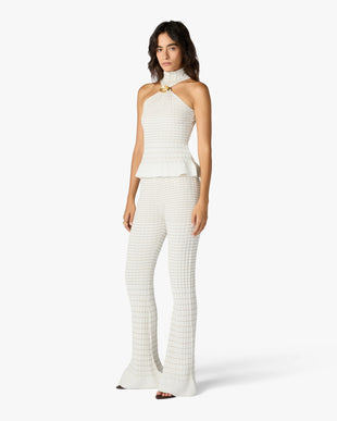 White Pleated Mosaic Top