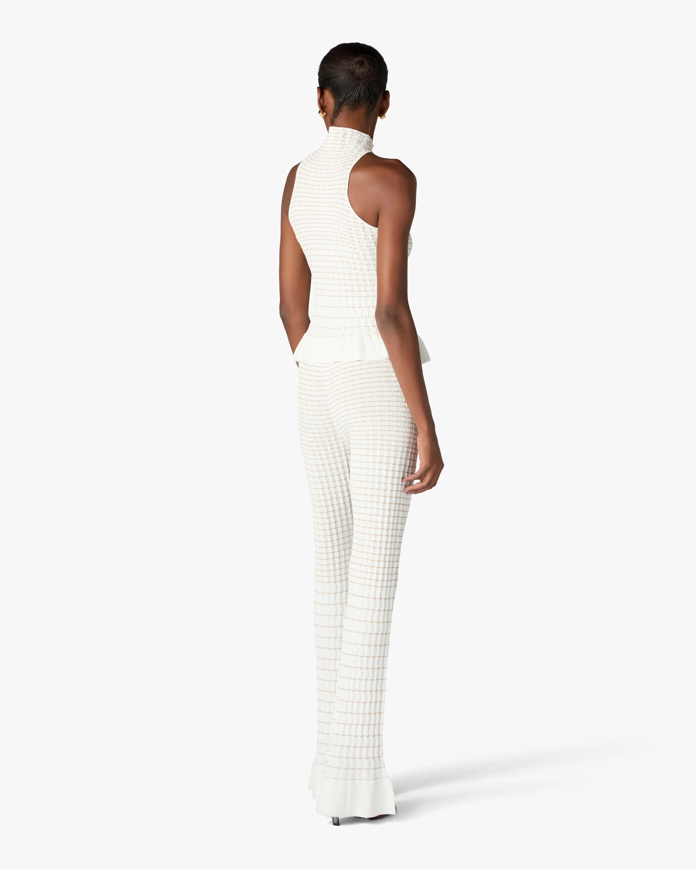 White Pleated Mosaic Top