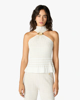 Haut blanc Pleated Mosaic