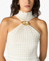Haut blanc Pleated Mosaic