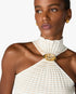White Pleated Mosaic Top
