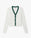 White Pointelle Monogram Cardigan