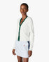 White Pointelle Monogram Cardigan