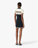 Café Culture Wool Stripe Polo Mini Dress
