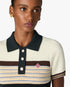Café Culture Wool Stripe Polo Mini Dress