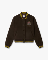 Brown Celestial Pyramid Wool Varsity Jacket
