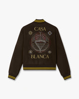 Brown Celestial Pyramid Wool Varsity Jacket